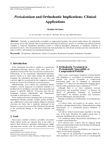 Periodontium and Orthodontic Implications: Clinical Applications