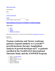 Noonan syndrome and Turner syndrome patients respond similarly