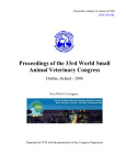 Proceedings of the 33rd World Small Animal Veterinary