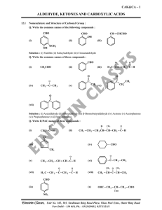 aldehyde, ketones and carboxylic acids