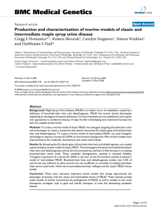 Production and characterization of murine models of classic and