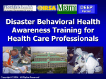 Disaster Behavioral Health Awareness Training for Health Care