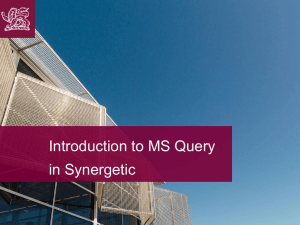 Introduction to MS Query - Hutchins Central