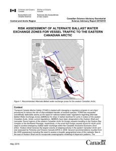 Risk assessment of alternate ballast water exchange zones for