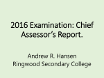 Chief Assessor`s Report