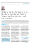 Oral and Dental Management for Head and Neck Cancer Patients