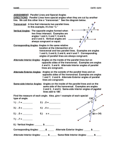 Parallel Lines have special angles when they are cut by another line