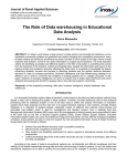 The Role of Data warehousing in Educational Data Analysis