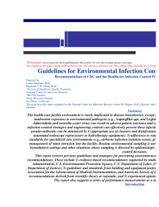 Guidelines on Environmental Infection Control in Healthcare Facilities