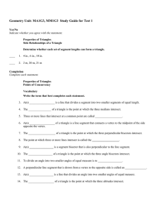 Geometry Unit: MA1G3, MM1G3 Study Guide for Test 1 Yes/No