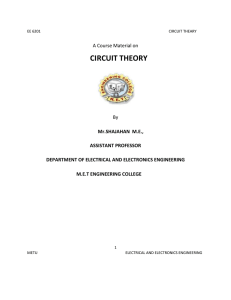 Circuit Theory - MET Engineering College