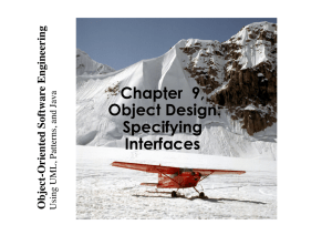 Chapter 9, Object Design: Specifying Interfaces - ICAR