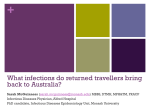 What infections do returned travellers bring back to Australia?