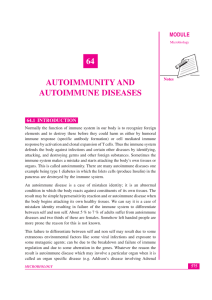 Lesson 64. Auto Immunity and auto immune diseases