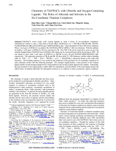Chemistry of Ti(OiPr)Cl3 with Chloride