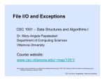 O and Exceptions - Villanova Computer Science