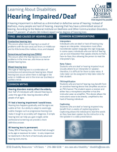 Hearing Impaired/Deaf One Pager