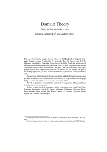 Domain Theory - School of Computer Science, University of