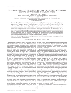 counteracting selective regimes and host preference evolution in