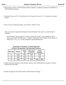 Regents Review Packet B2 Answer Key