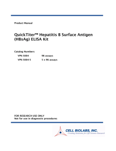 QuickTiter™ Hepatitis B Surface Antigen (HBsAg) ELISA Kit