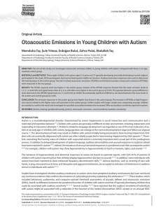 Otoacoustic Emissions in Young Children with Autism