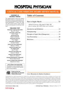 CRITICAL CARE MEDICINE BOARD REVIEW MANUAL Table of