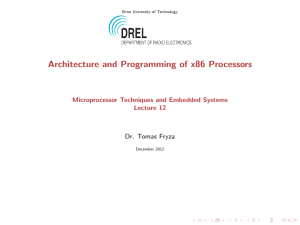 Architecture and Programming of x86 Processors