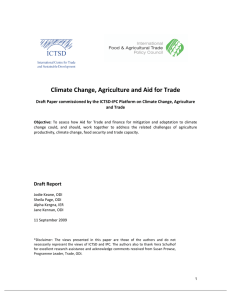 Climate Change, Agriculture and Aid for Trade