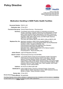 Medication Handling in NSW Public Health Facilities