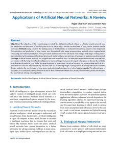 Applications of Artificial Neural Networks: A Review