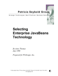 Selecting Enterprise JavaBeans Technology