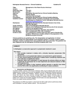 Ductus Arteriosus - Nottingham University Hospitals NHS Trust