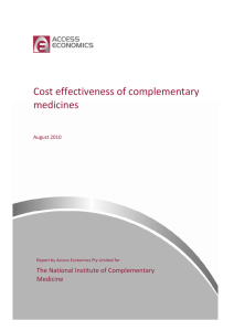 Cost effectiveness of complementary medicines