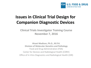 Issues in Clinical Trial Design for Companion Devices - M