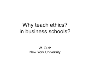 Why teach ethics? - Stevens Institute of Technology