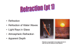 Refraction - Water, Light, Atmospheric, Aparent Depth (PowerPoint)