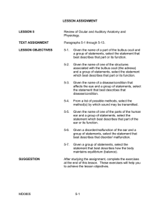 MD0805 5-1 LESSON ASSIGNMENT LESSON 5 Review of Ocular