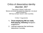Critics of dissociative identity disorder, 657