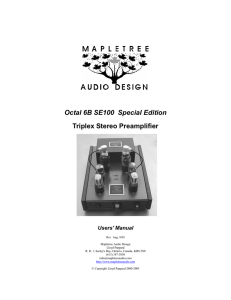 Users` Manual - Mapletree Audio Design