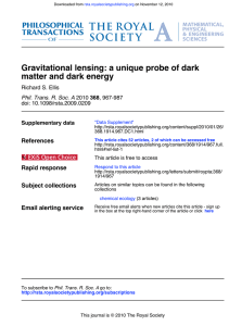 matter and dark energy Gravitational lensing: a unique probe of dark