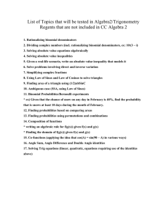 list of topics that will be tested in alg2-trig