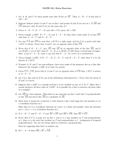 MATH 161, Extra Exercises 1. Let A, B, and C be three points such