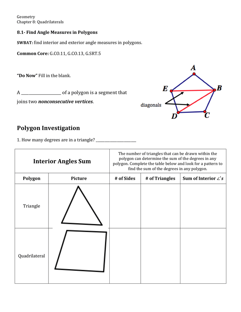 8 1 Find Angle Measures In Polygons