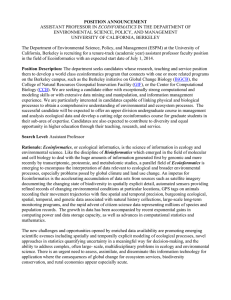 position announcement assistant professor in ecoinformatics in the