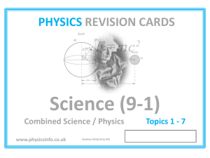 physics revision cards