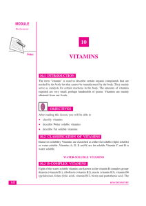 Lesson 10. Vitamins
