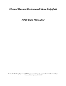 Advanced Placement Environmental Science Study Guide APES