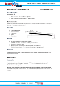 NEWTON`S 2 LAW OF MOTION 19 FEBRUARY 2013 Demonstration