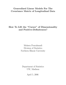 Generalized Linear Models For The Covariance Matrix of